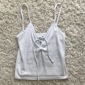 Full Tilt White Lace Up Top